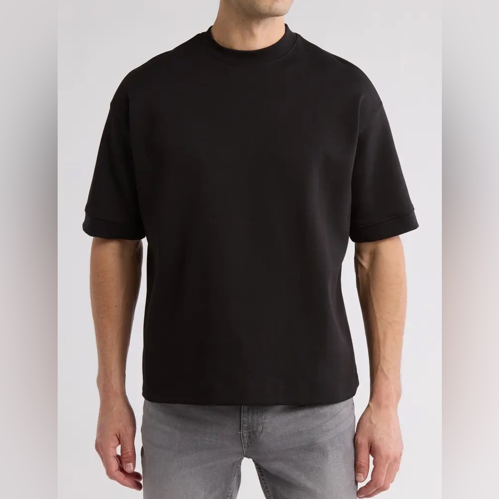 DENIM& flower Black Men's Short-Sleeve Crewneck Shirt - Classic Fit. NWT